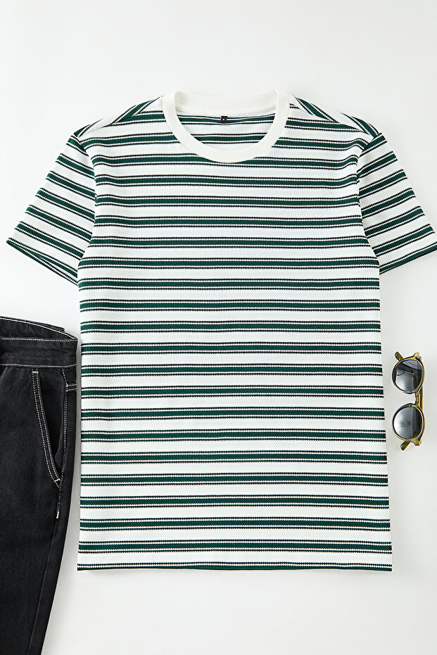 Çok Renkli Regular/Normal Kesim Dokulu T-Shirt TMNSS25TS00041 - 7