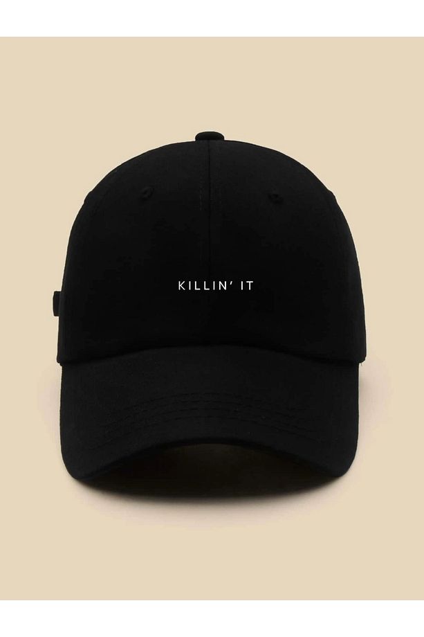 KILLIN' IT Baskılı Unisex Siyah Klasık Model Ayarlanabilir Cırtlı Şapka - 2