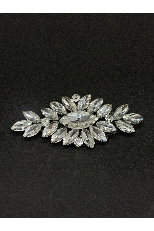 Iron-On Shiny Stone Sconce Crystal Stone Shoe, Bag and Clothing Accessory (9X4.5 Cm.)