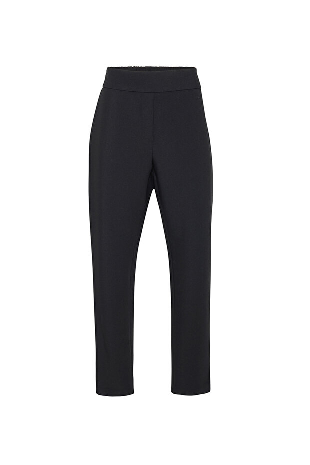 Thick Belted Elastic Trousers - 1