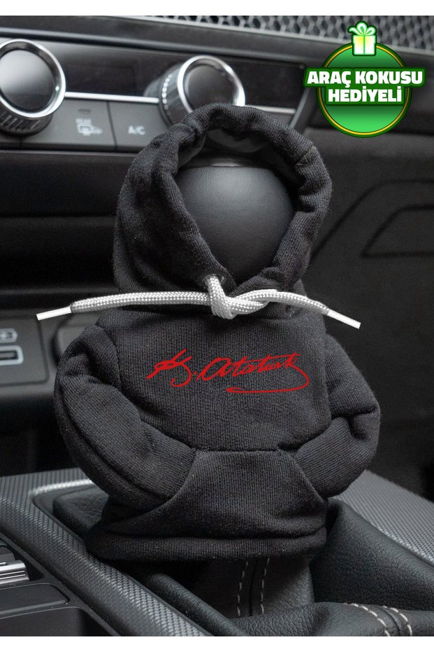 Ataturk Signature Black Red Gear Shift Hoodie Vehicle Shifter Outfit Shifter Fleece Auto Accessory Gear Shift Knob