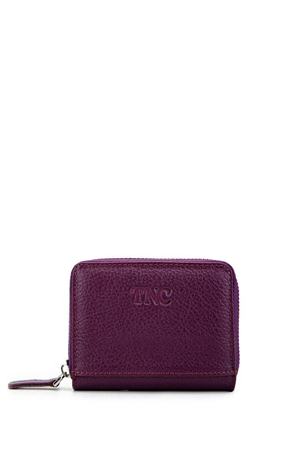Unisex Genuine Leather Purple Card Holder
