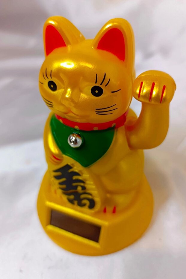 Maneki Neko Feng Shui بركات الحظ السعادة تدعو القط المحظوظ مع لوحة للطاقة الشمسية المنقولة باو Maneki