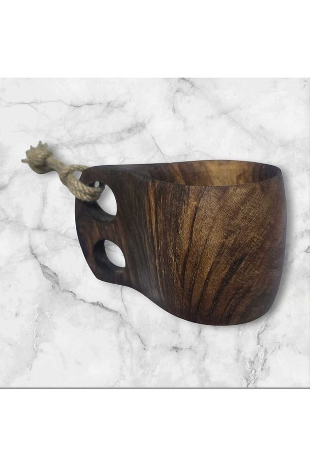 Kuksa - kamp çay kahve fincan - kupa - tahta bardak- ceviz ağacı - 4