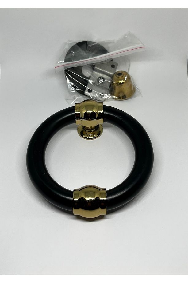 Çelik Kapı Lüks Taktak Kapı Tokmağı (SADECE TAKTAK) Siyah Renk Gold Detaylar - 1