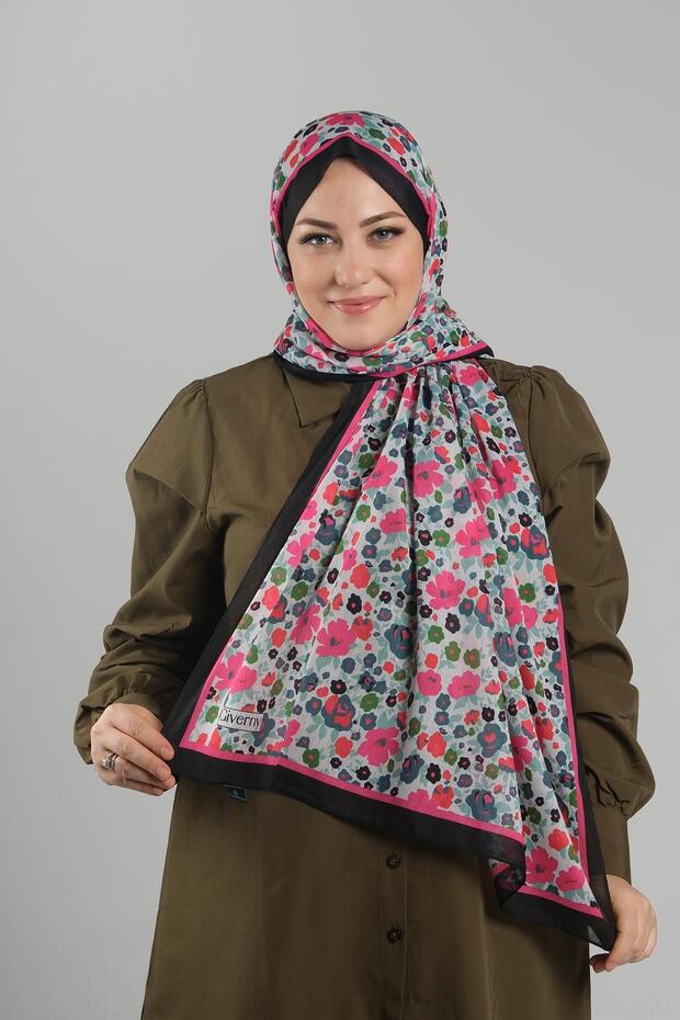 Pink Patterned Shawl Cut Fiber Digital Printed Cottony Floral 202113_04