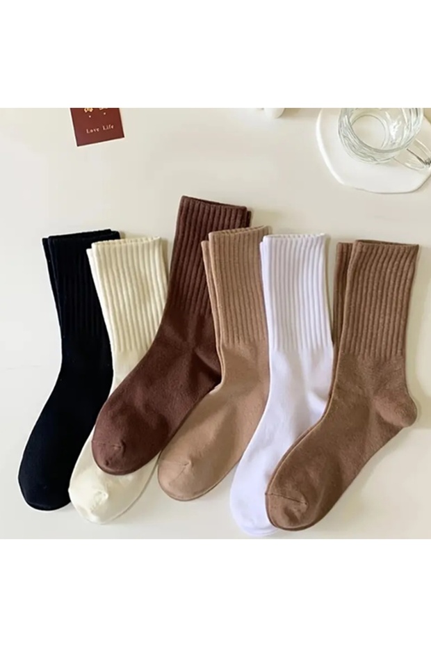 5 Çift Ekonomik Unisex Karışık Renk Tenis Çorap Seti - 1