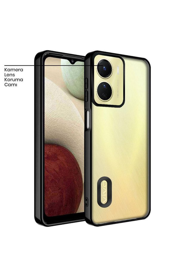 Vivo Y16 Compatible Case Soft Silicone Case with Colorful Edge Black