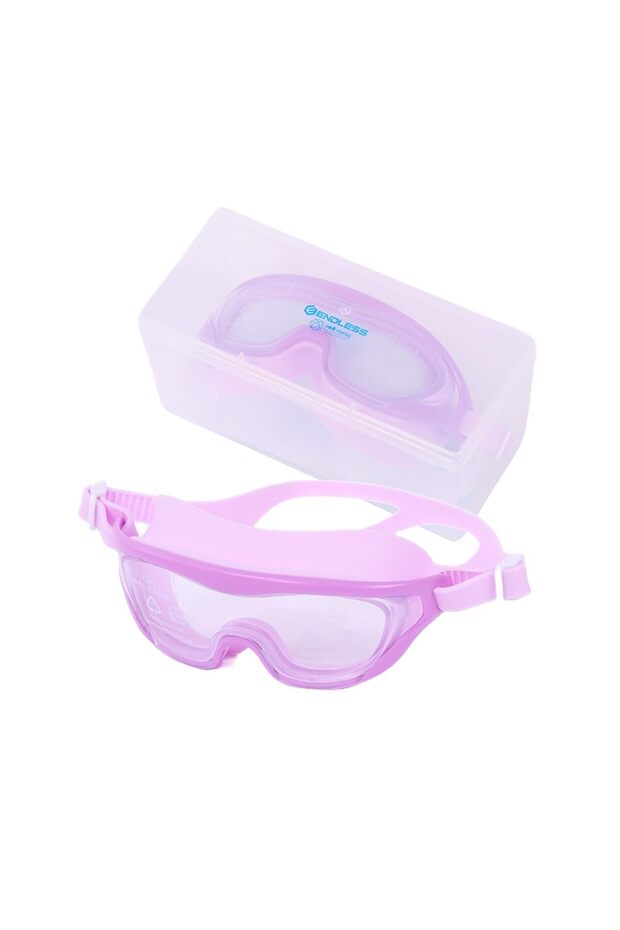 Premium Swimming Goggle | Anti-fog & Uv Protection | Purple | 180° View | Hard Case