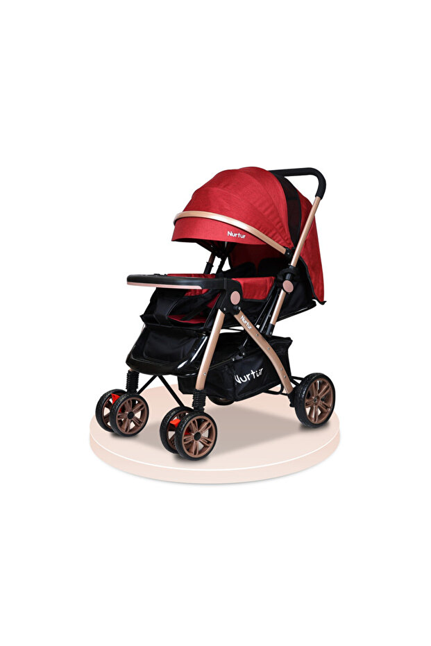 Wilder Lightweight Compact Travel Stroller Collapsible Large Storage.Red