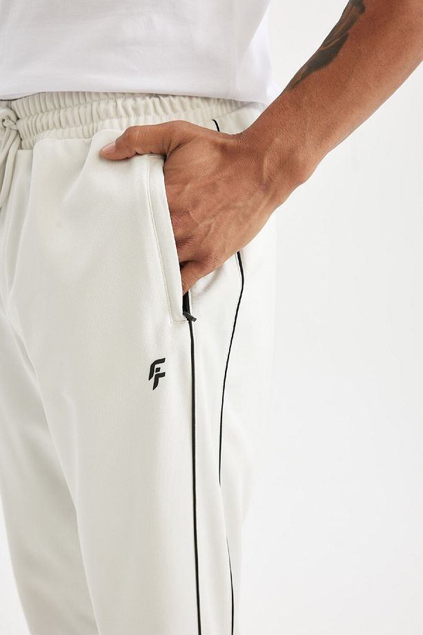 Fit Sporcu Jogger Eşofman Altı Standart Fit Skuba Dalgıç Kumaş Beli Bağcıklı Lastikli Paça - 6