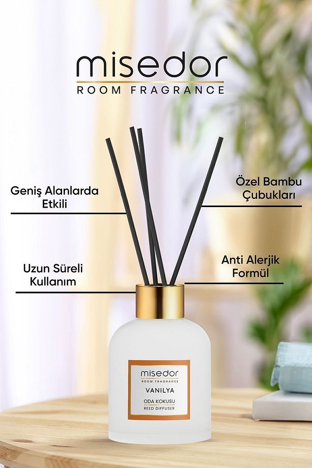 2 Li Set Vanilya Çubuklu Oda Kokusu 120 ml & Oda Spreyi 330 ml - 6