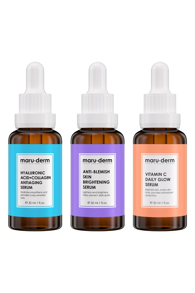 Maruderm 3-Piece Deal Serum Set - Blemish Serum, Hyaluronic Acid Serum, Vitamin C Serum