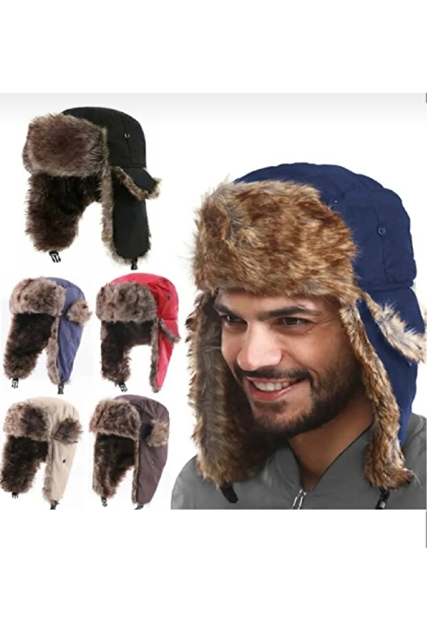 Kürklü pilot şapka - 1