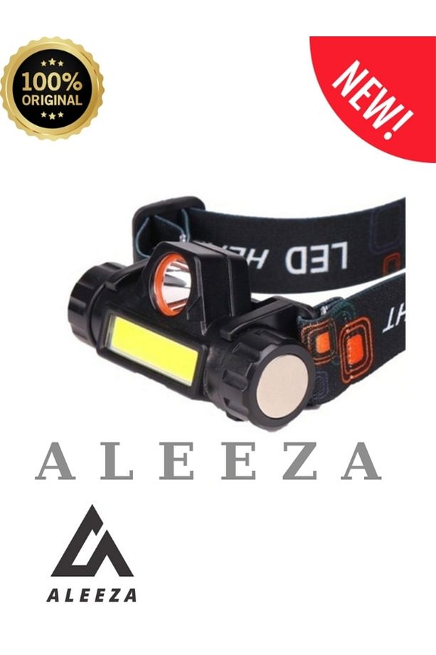 Kafa Feneri Şarjlı Mıknatıslı Lityum Lion Pilli 1200 Lümen Cob Led Kafa Lambası Çalışma Lambası - 1