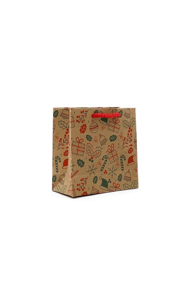 11X11 Mini Boy Yılbaşı Temalı Karton Çanta 2  Adet - 2