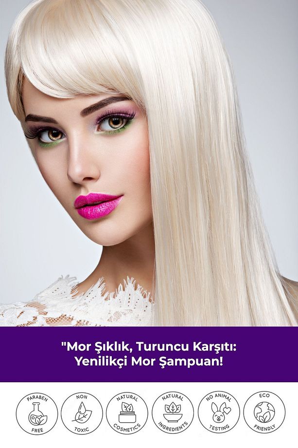 Turunculaşma Karşıtı Mor Şampuan / Sarı-gri-rengi Açılan Kumral Saçlar Için 400 ml - 5