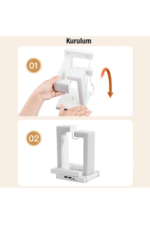Çalışma Masası Aydınlatma Göz Korumalı Okuma Işığı Gece Lambası Şarj Standı - 2
