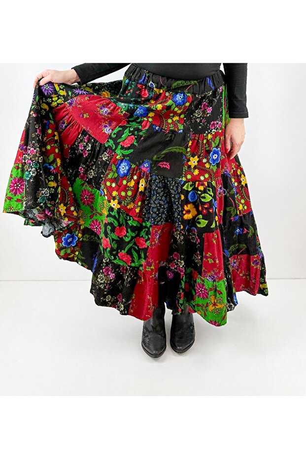 Özel tasarım patchwork maxi etek - 2