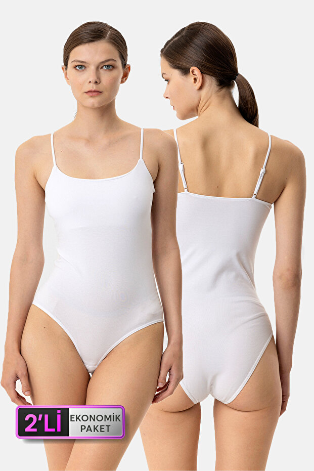 Economic Pack of 2 1208 Soul Cotton Thin Strap Athlete Set with Snap Fasteners