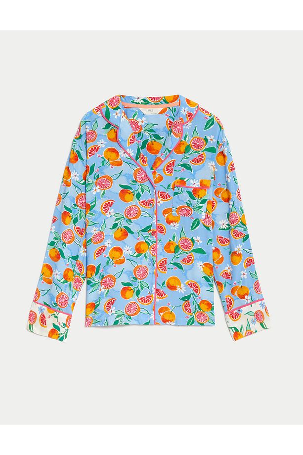 Çiçek Desenli Pijama Üstü - 5