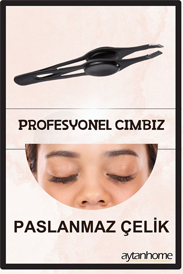 Professional Side Tweezers Stainless Steel Black Eyebrow Mustache Acne Tweezers