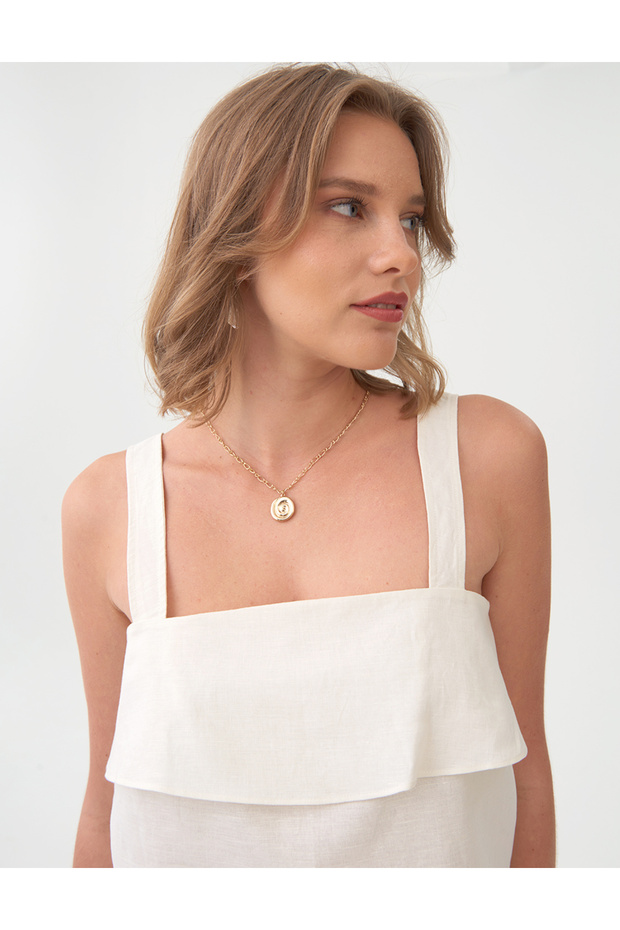 Askılı Keten Bluz - 3