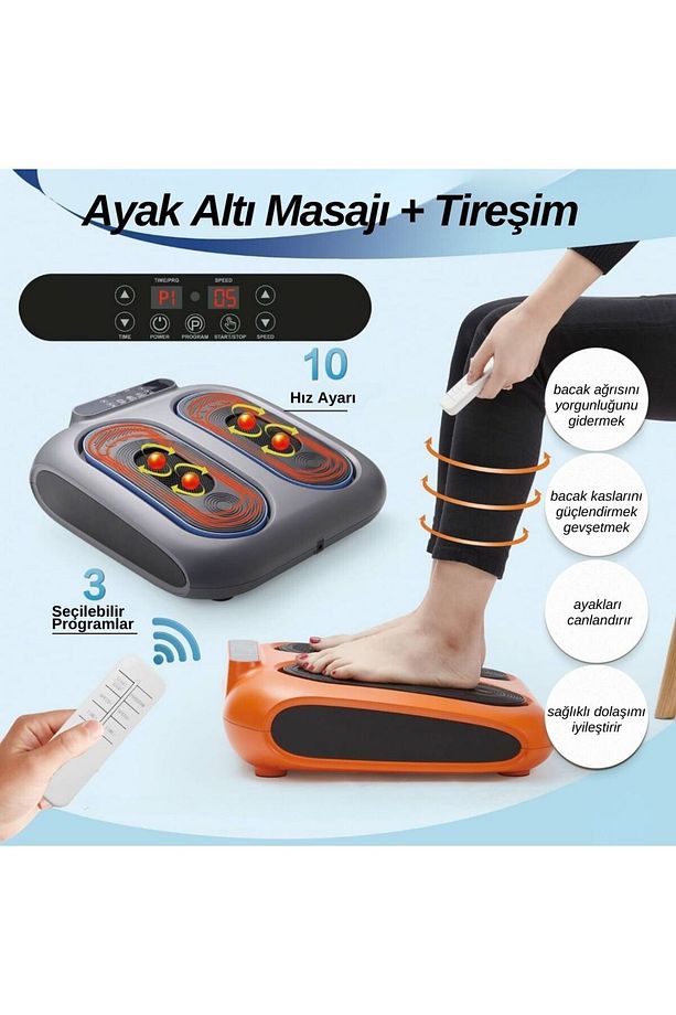 E08 Titreşimli Dokunmatik Ekran Kumandalı Ayak Masaj Aleti-gri Renk - 1