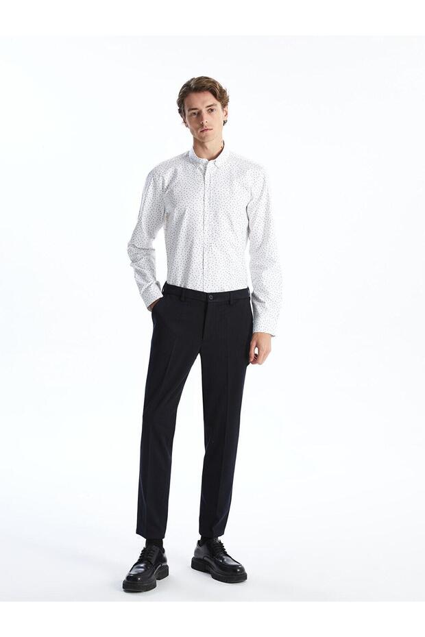 Lcw Vision Slim Fit Long Sleeve Print Dobby Men's Shirt