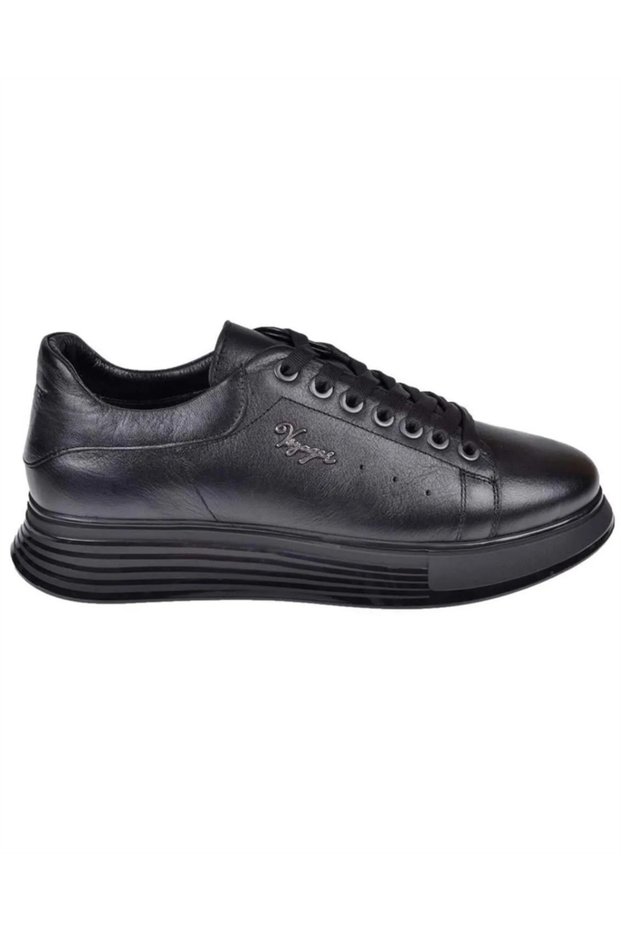 6677 Men's Black Nata (40-44) Leather Casual Sports Shoes