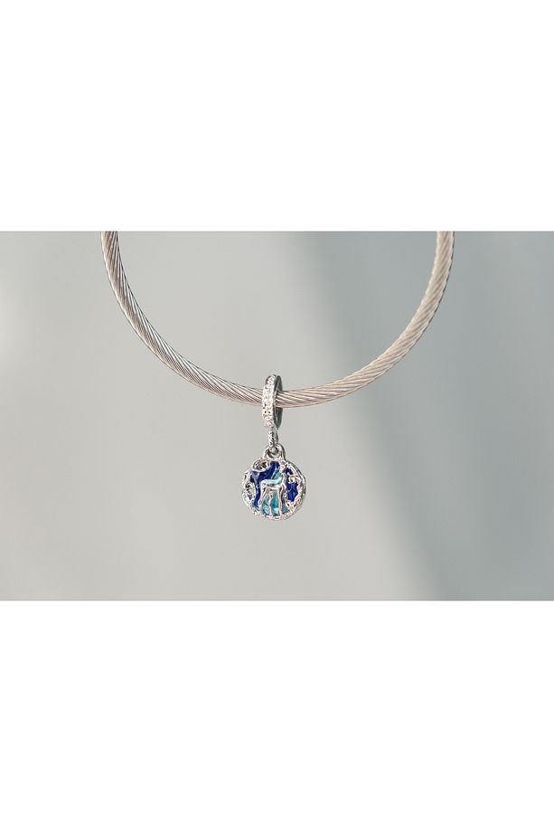 GEYİK FİGÜRLÜ MAVİ PASLANMAZ ÇELİK CHARM - 3