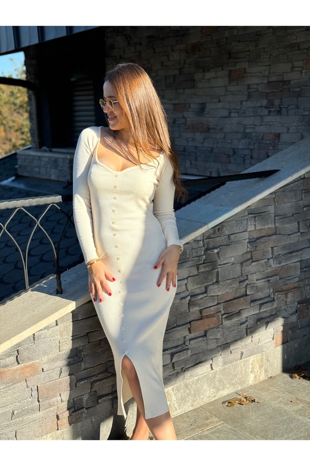 Triko Kalem Elbise - 1