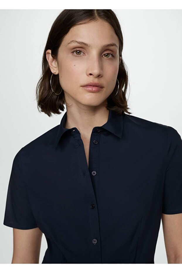 Pilili gömlek elbise - 6