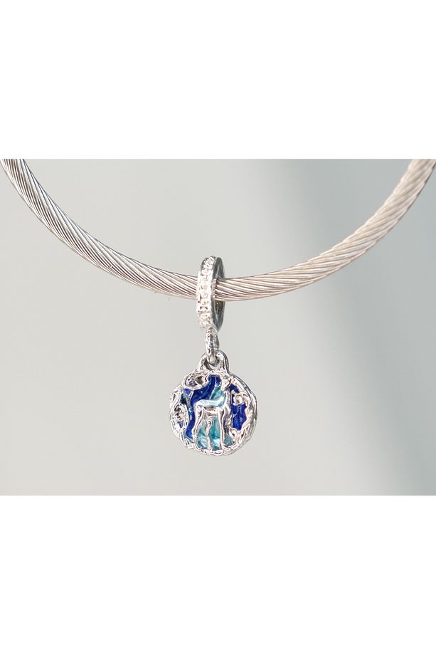 GEYİK FİGÜRLÜ MAVİ PASLANMAZ ÇELİK CHARM - 5