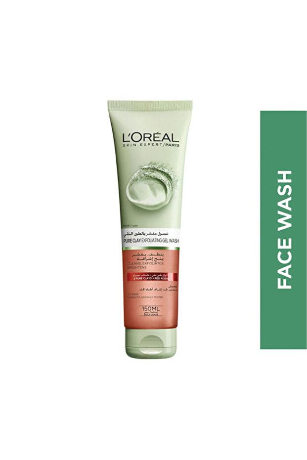 Pure Clay Red Face Cleanser with Red Algae, Exfoliates & Brightens, 150 ML