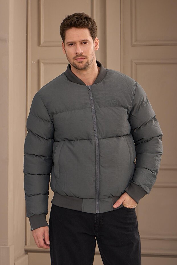 Men's Bomber Puffer Jacket Anthracite - 6