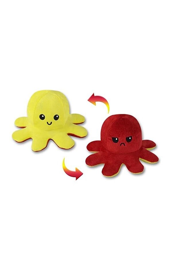 Double Faced Plush Octopus Pillow - Mood Changing, 20 Cm, Sleep & Playmate