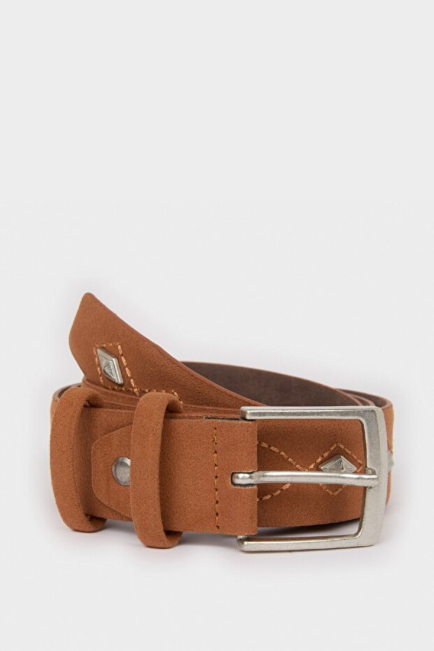 Women's Rectangle Buckle Faux Leather Casual Belt E1356Axns