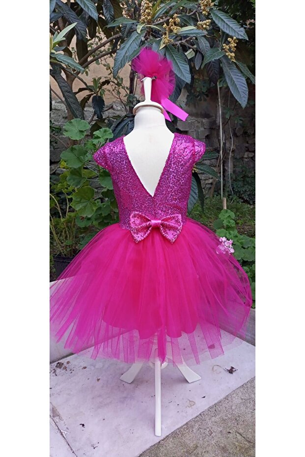 Payetli barbie tütü elbise - 2