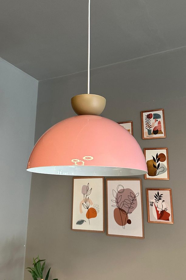 Yimpi Pembe Avize Bej Şapka Tekli Sarkıt Salon Kuaför Cafe Dekoratif Aydınlatma Pastane - 1