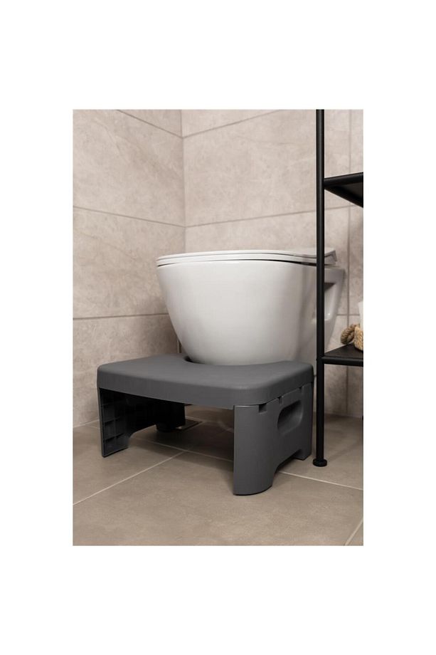 Katlanır Klozet Taburesi-Portatif Çömelme Banyo Taburesi-Kaymaz Taban Yetişkin ve Çocuk Basamağı - 3