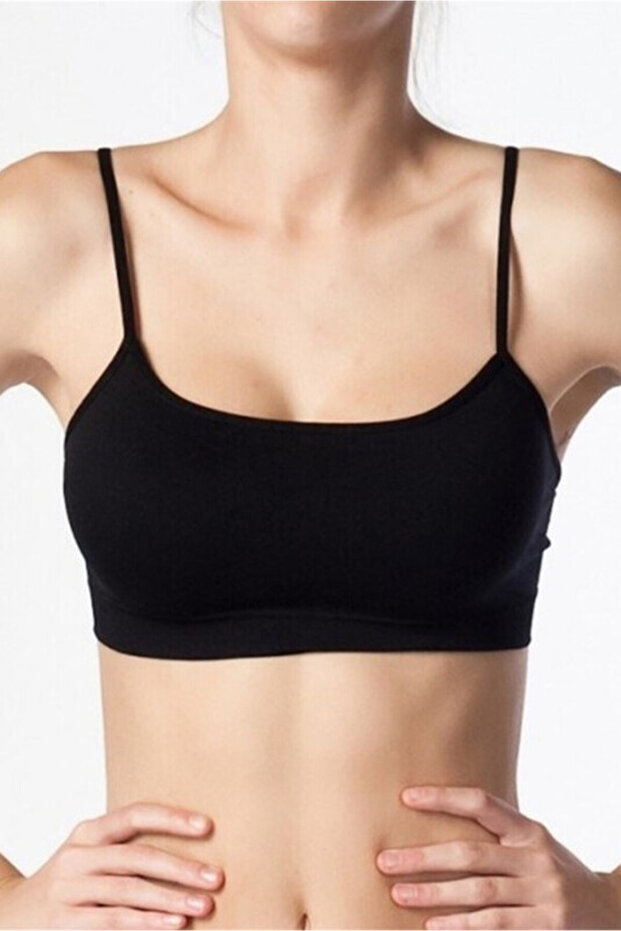 Siyah 3lü Ince Askılı Büstiyer - 1