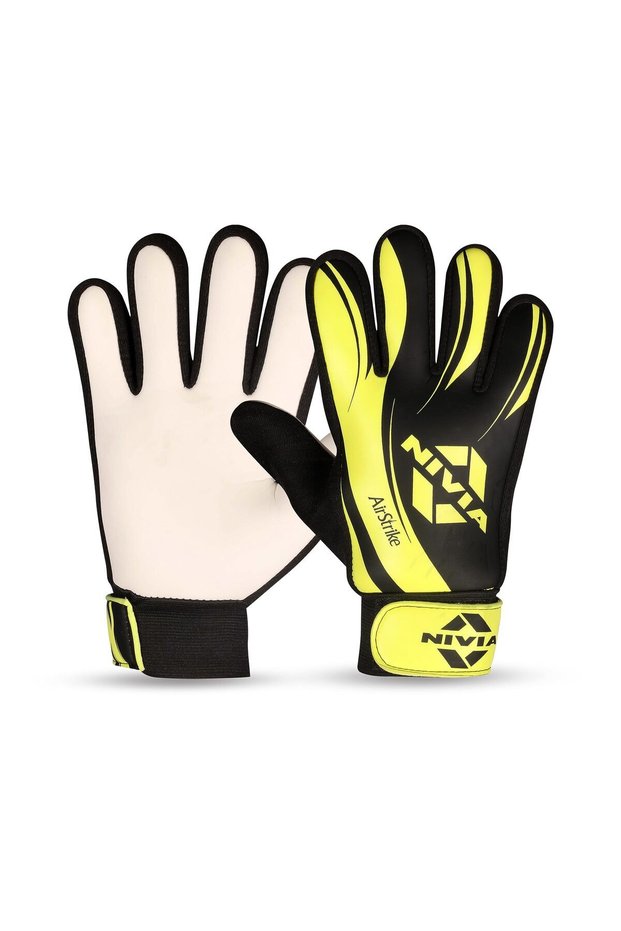 Air Strike Goalkeeper Gloves With Grip | Black/green | Size L | For Football/soccer