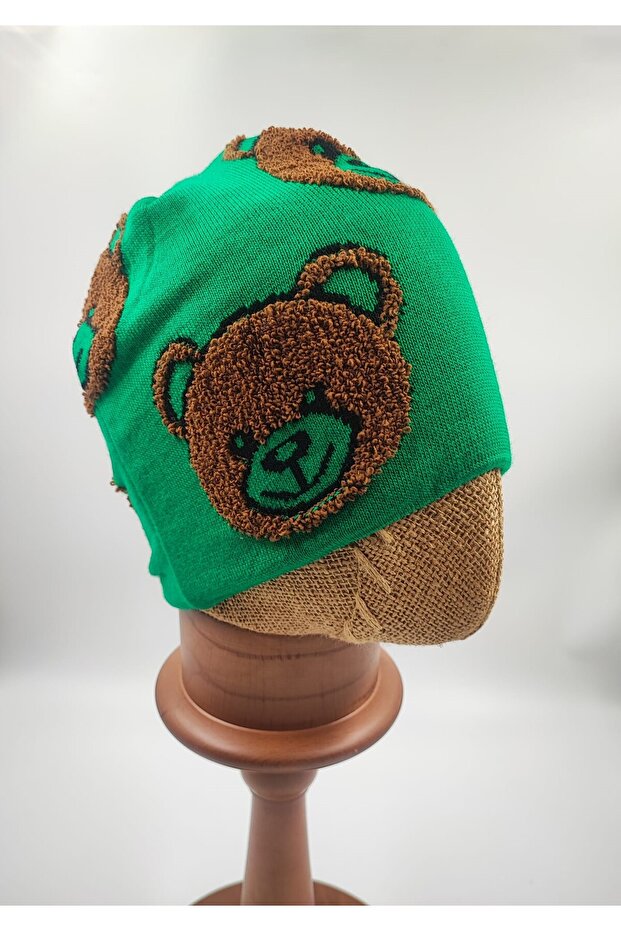 قبعة طويلة بنقشة الدب - 1