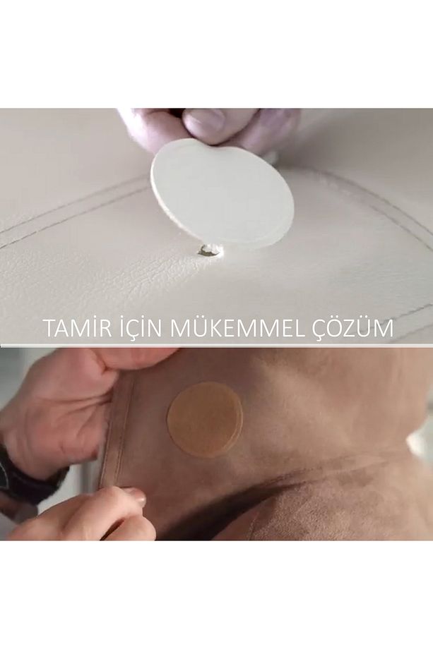 Yapışkanlı Deri Yaması Tamir Seti. 18 Adet Kaliteli, Yumuşak Düz ve Şekilli Renk Seçenekli - 4