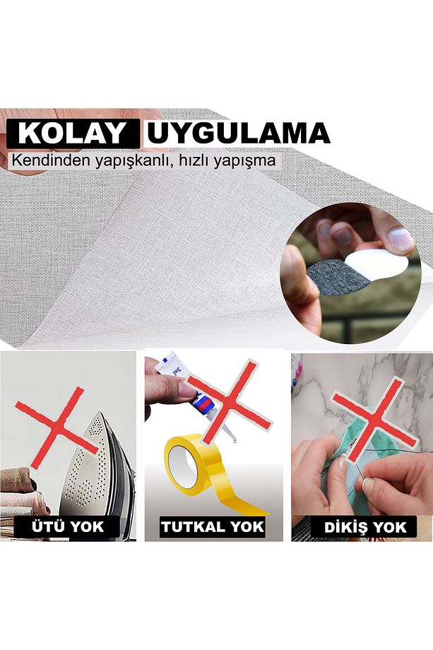 Yapışkanlı Deri Yaması Tamir Seti. 18 Adet Kaliteli, Yumuşak Düz ve Şekilli Renk Seçenekli - 3