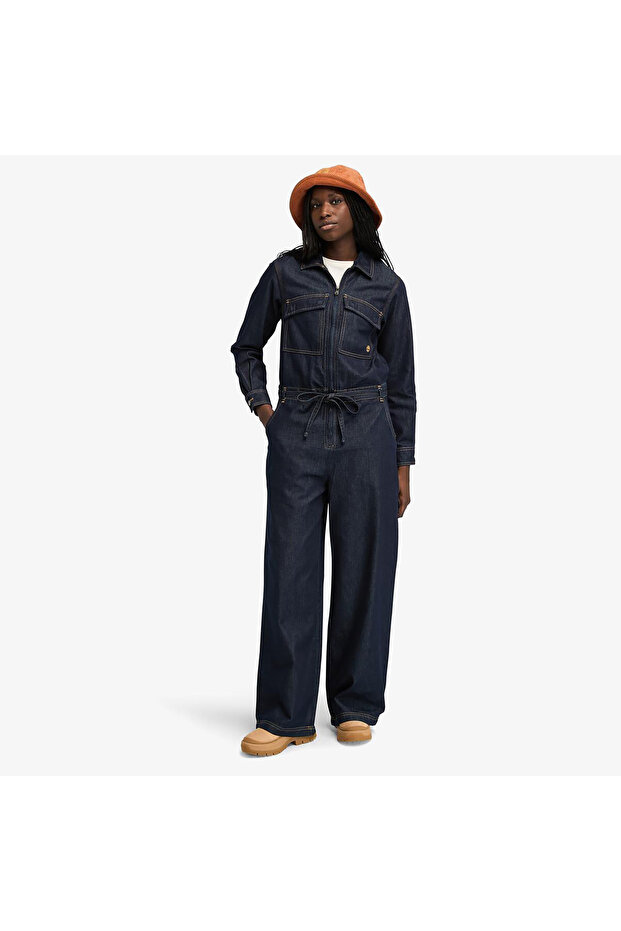 Denim Refibra Boiler Suit Women's Blue Jumpsuit