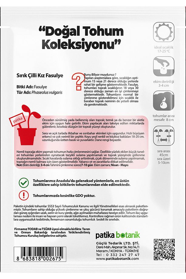 50 Adet Sırık Çilli Kız Fasulye Tohumu - 3