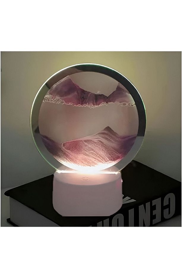 RGB Işıklı Kum Lambası Gece Lambası Kum Saati 3D Hareketli - 1