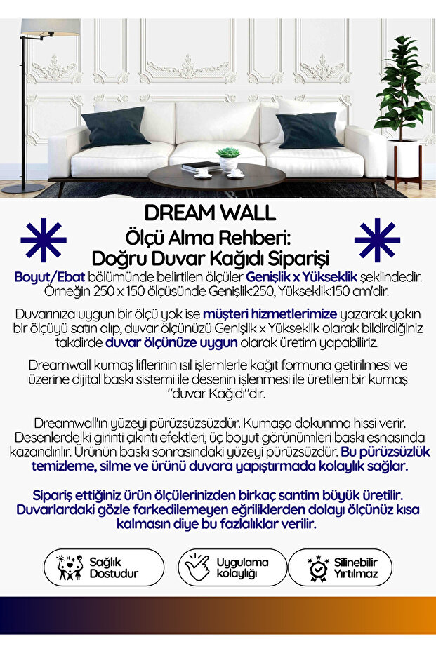 Çiçekler İçindeki Kadın Desenli Silinebilir Kumaş Duvar Kağıdı EN X BOY - 4